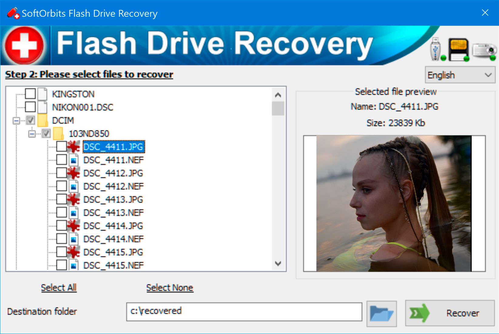 SoftOrbits Flash Drive Recovery Capturas de pantalla.